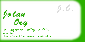 jolan ory business card